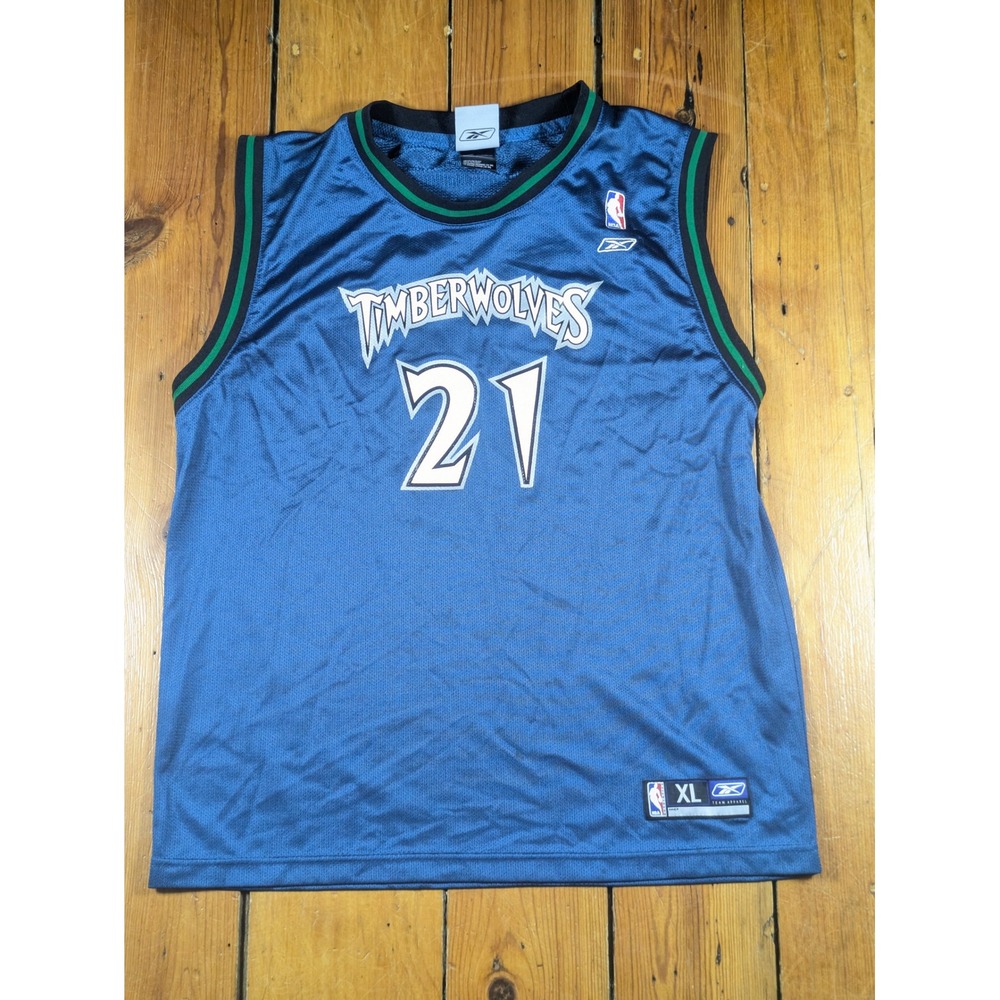Minnesota Timberwolves Kevin Garnett 21  Reebok Boys XL‎ Basketball Jersey Blue